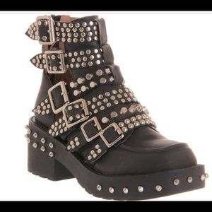 Women's Black Colburn Buckle Ankle Boots